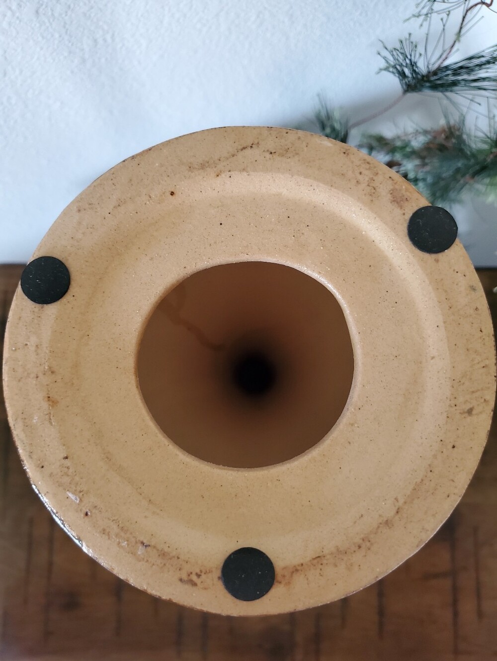 Vintage MCM Striped Ceramic Pillar Candle Holder Retro Earth Tone Pottery Boho - Picture 4 of 11